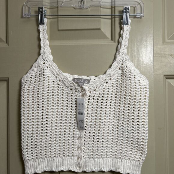 NWT J. Crew Crochet Button-Up Sweater-Tank XS - Picture 2 of 4